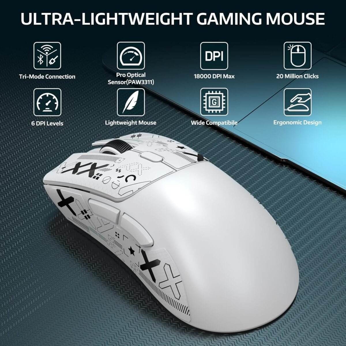 ATTACK SHARK R1 Wireless Mouse maroc