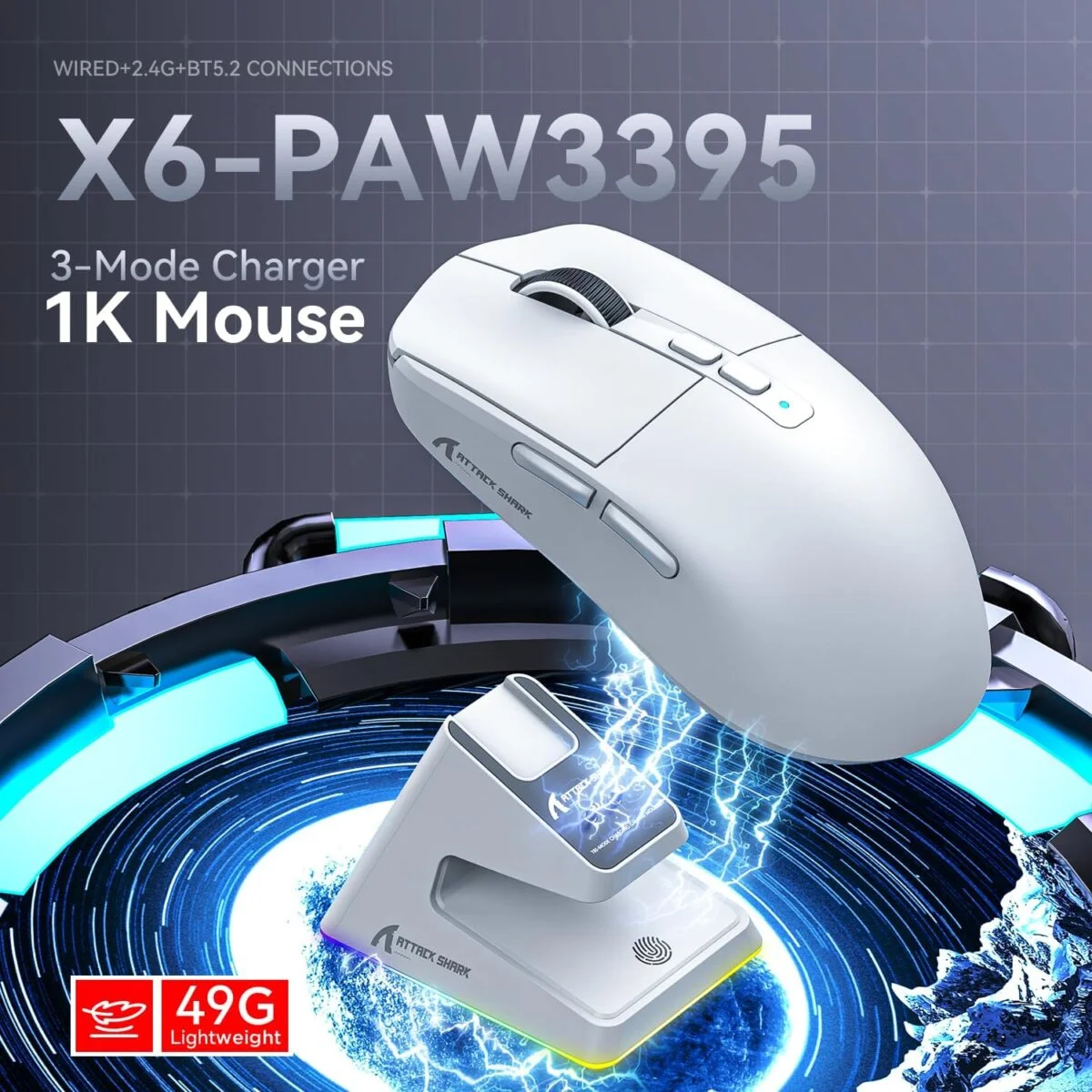 ATTACK SHARK X6 49g SUPERLIGHT Mouse maroc